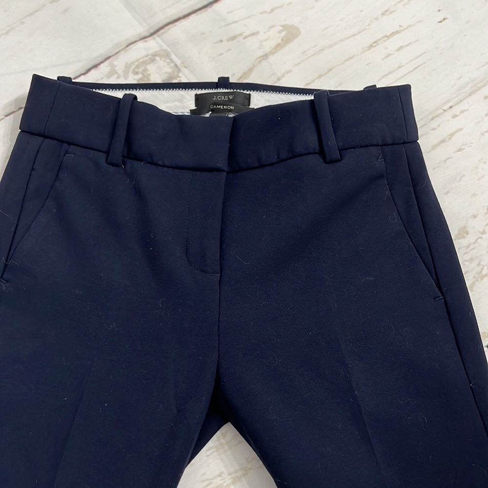 J.Crew 00 Navy Cameron slim crop pant in Navy Polyester/Viscose - Picture 5 of 8